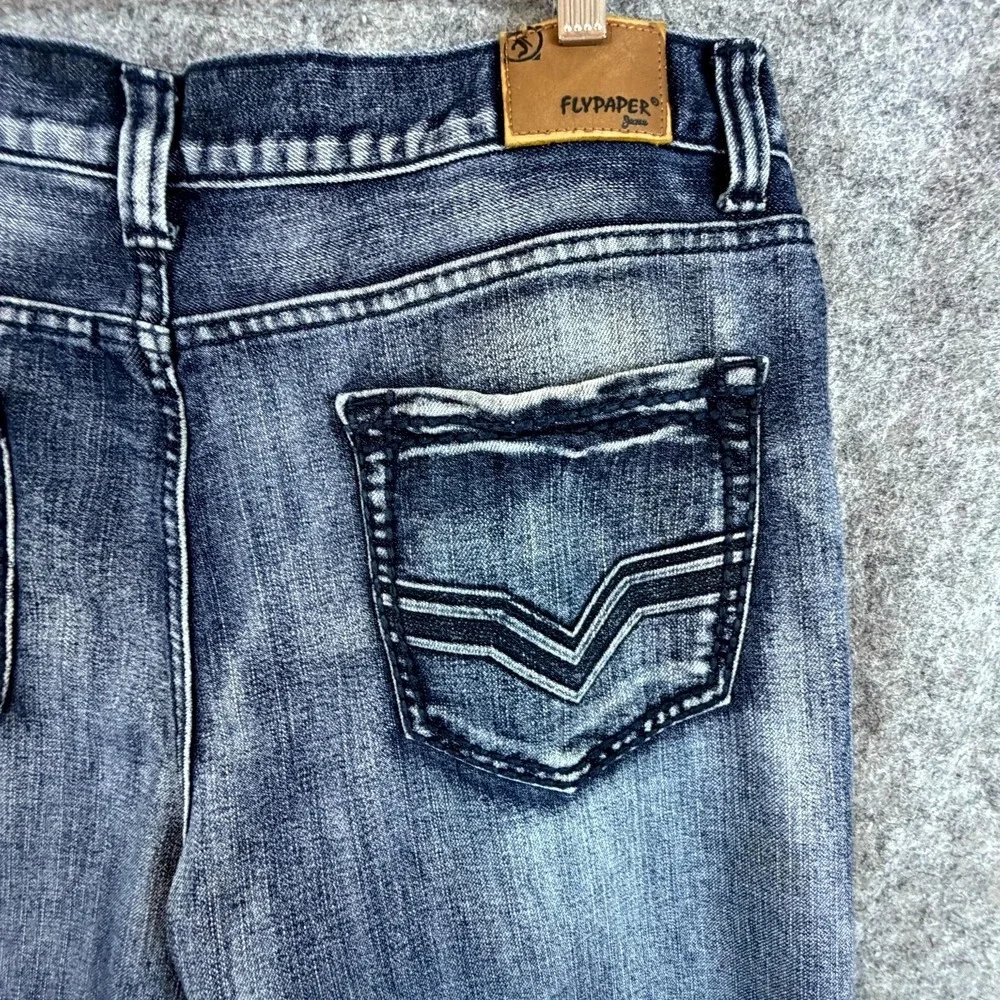 Fly‎ Paper Jeans Mens 38x32 Blue Y2K Streetwear Bootcut Leg Travel Relaxed Fit